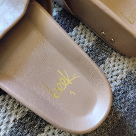 Beek Women's Slides Pelican Leather Tan Platform Sandal Size 5 - Picture 4 of 6